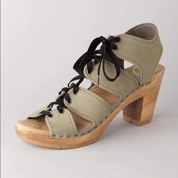No. 6 Lace up Corset Clogs Size 38 or 7.5-8 VGUC - Picture 1 of 8